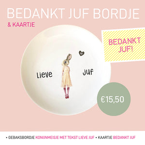 Bedankt juf! Pakket bordje