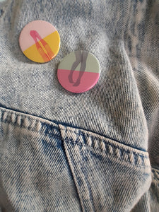 Button heppie legs roze geel
