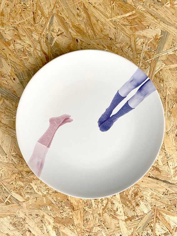 Wandbord / Bord light pink and purple legs