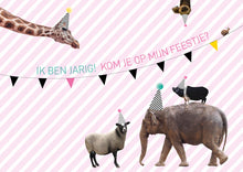 Afbeelding in Gallery-weergave laden, kinderfeestje set 5 uitnodigingen roze
