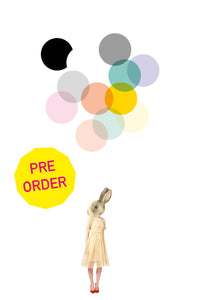 Muursticker konijnmeisje ballonnen PRE ORDER