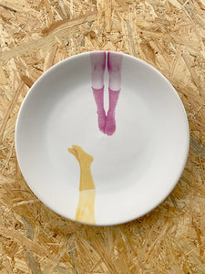 Wandbord / Bord yellow and pink legs