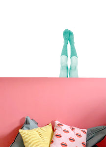 Muursticker heppie legs turquoise > PRE ORDER